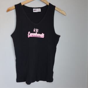 Vintage Dale Earnhardt NASCAR Tank Top Womens L Black Pink Racing Graphic